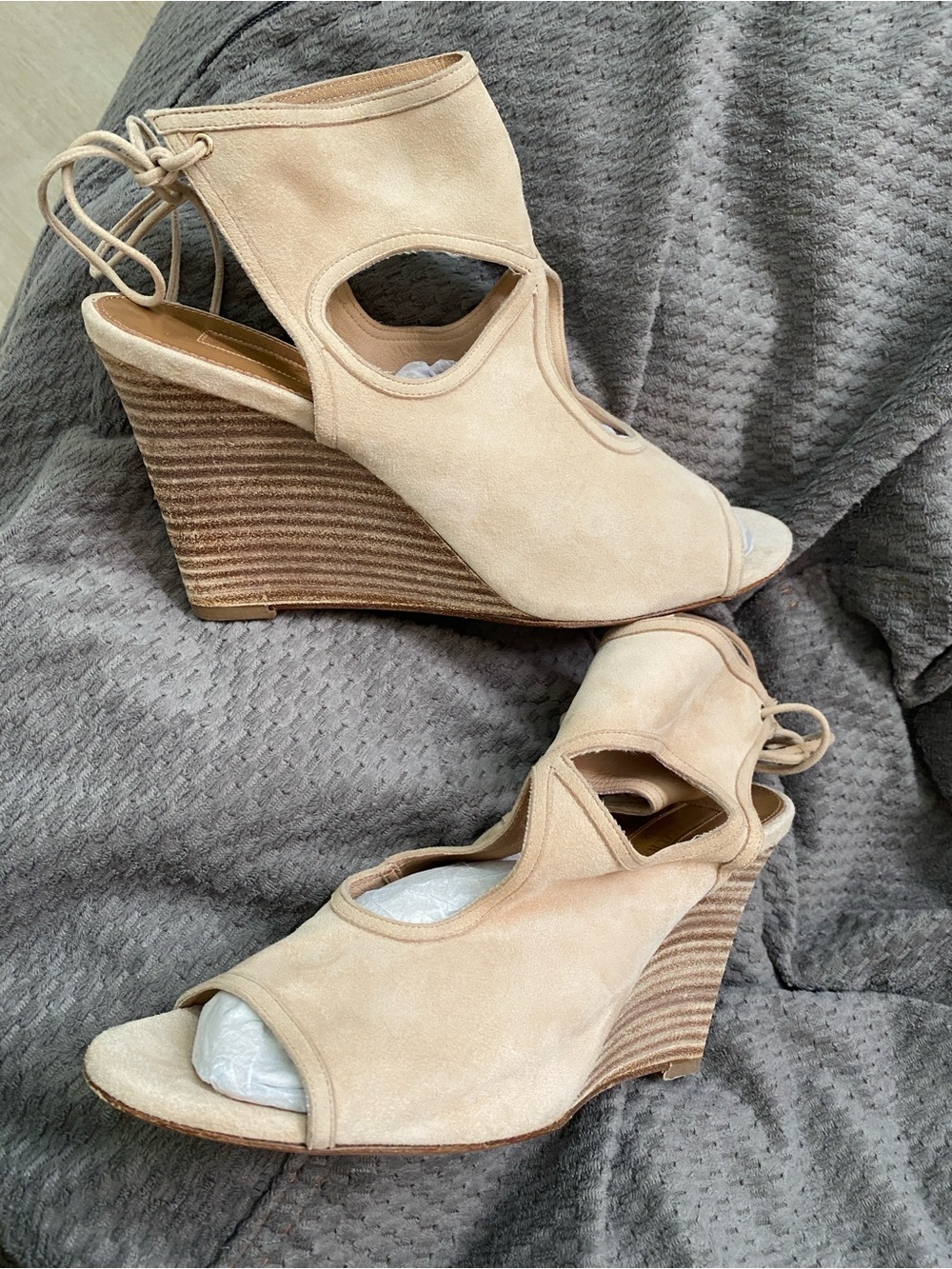 NWOT Aquazzura Wedge Sandals 39 8.5 Italy